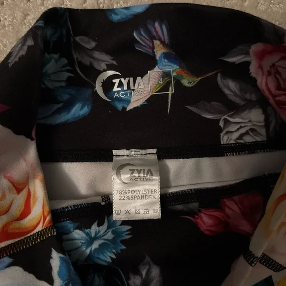 ZYIA Floral Leggings - Black, Blue, Pink, Yellow - Picture 3 of 3
